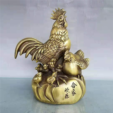 黄铜鸡摆件 合家欢乐，点亮办公家居的匠心之选